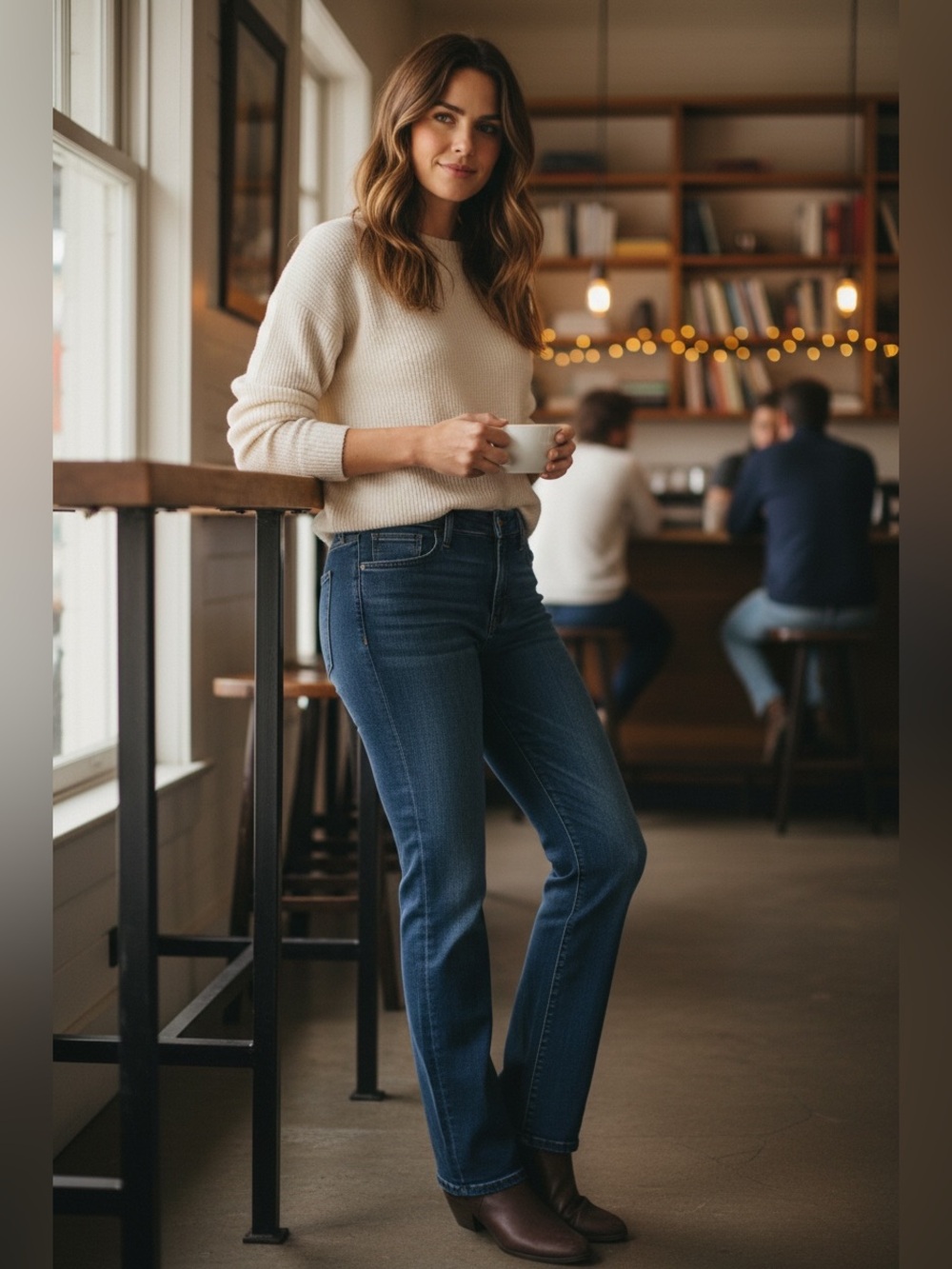 1822 Denim Women's Straight Leg Jeans in Dark Blue better butter